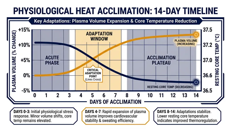Physiological adaptations during a 14-day heat acclimation protocol.