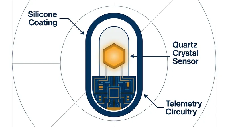 Anatomy of an ingestible telemetric sensor used to monitor internal core body temperature.