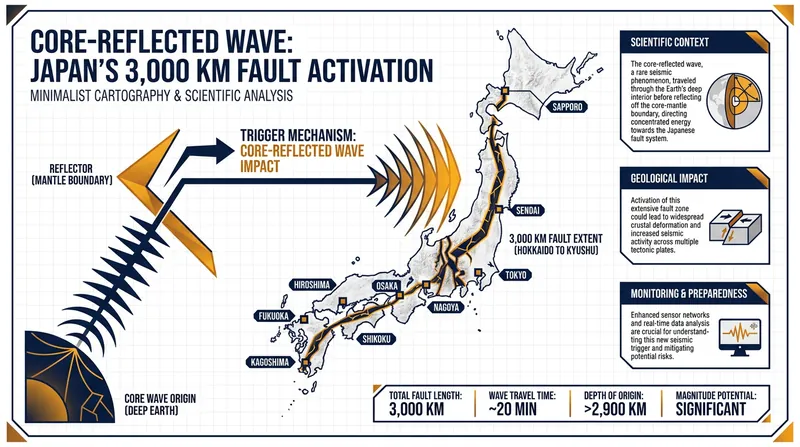 The returning wave triggered a slow slip across at least 3,000 kilometers of fault lines.