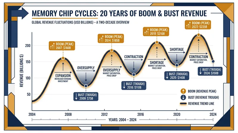 For decades, the memory semiconductor industry has followed a brutal pattern of over-investment followed by price crashes.