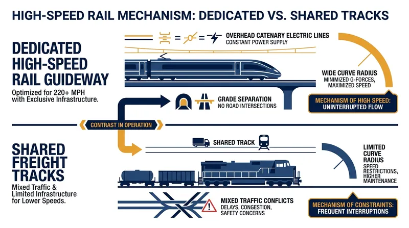 True high-speed rail requires a completely isolated ecosystem to safely sustain speeds over 200 mph.