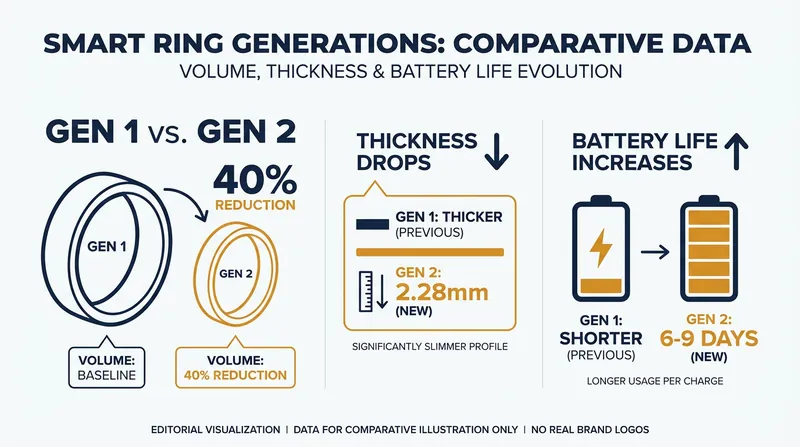 Despite a massive reduction in physical size, the Ring 5 manages to extend its battery life.