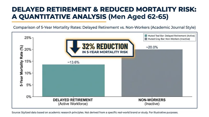 Research indicates that remaining engaged in the workforce can have a protective effect on male life expectancy.