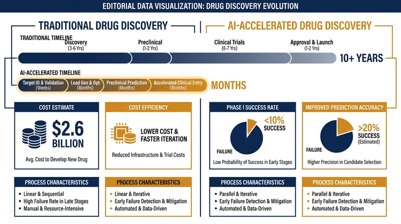Generative AI is fundamentally re-engineering the economics and timelines of pharmaceutical development.