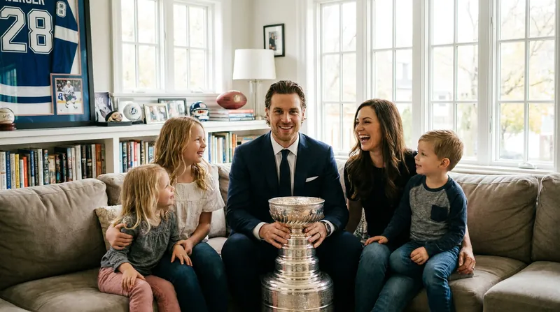 Landeskog was surprised with the Masterton Trophy by his family at home.