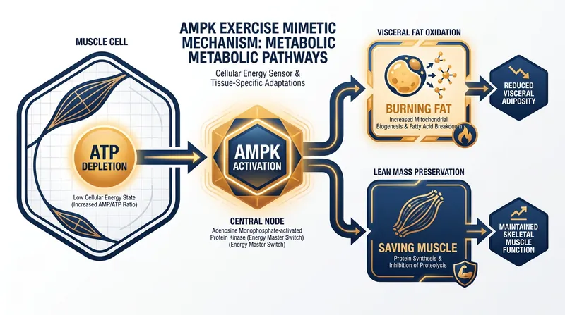How AMPK activators mimic the metabolic demands of exercise to burn fat while preserving muscle.