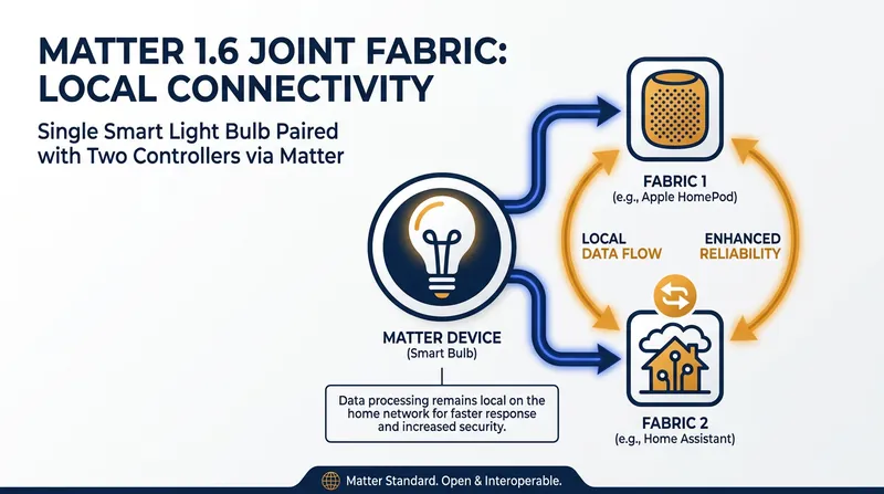 Matter 1.6's Joint Fabric allows multiple smart home ecosystems to control the same devices simultaneously.