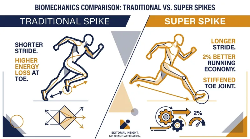 Runners in super spikes maintain the same cadence but cover more ground per stride.