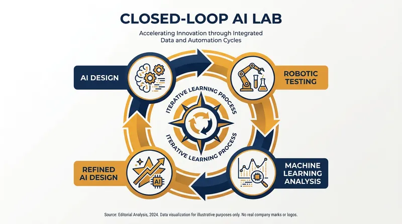 The closed-loop AI laboratory model allows for rapid, iterative testing of novel antibody designs.