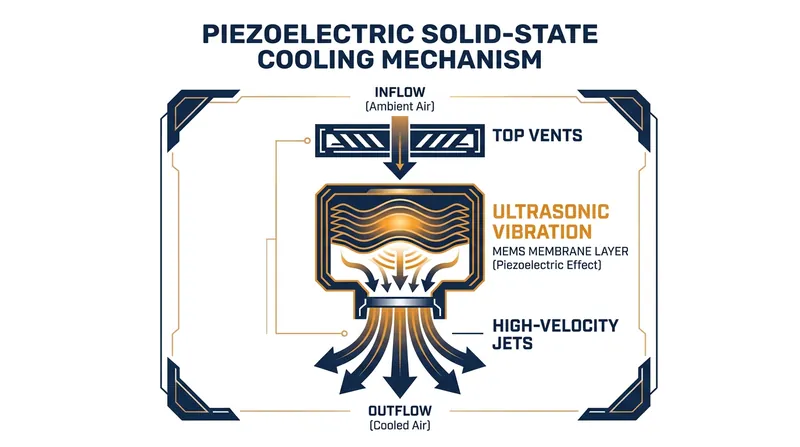 How it works: Microscopic membranes vibrate at ultrasonic frequencies to pull air in and eject it as high-velocity jets.
