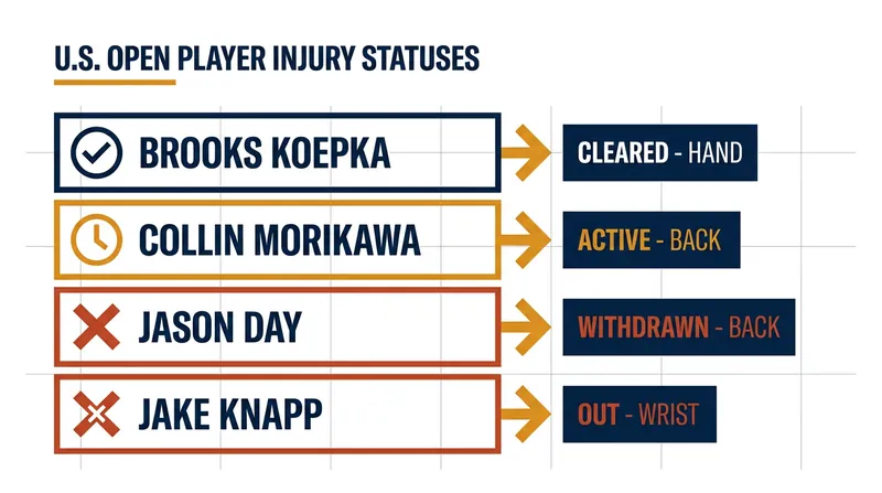 Current injury statuses for key players at the 2026 U.S. Open.