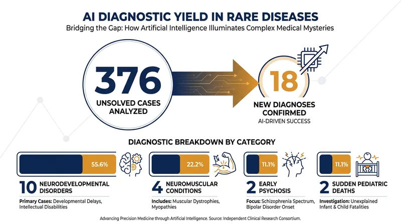 The AI-assisted workflow successfully identified diagnoses across multiple complex medical cohorts.