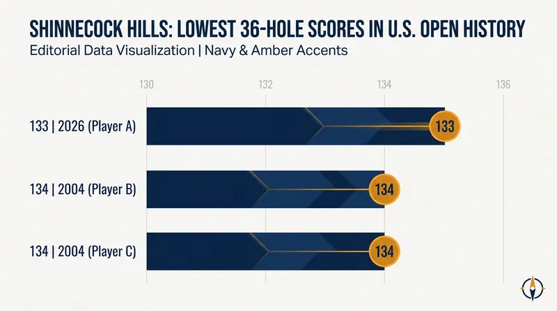 Clark's 133 total broke the previous Shinnecock Hills halfway record set in 2004.