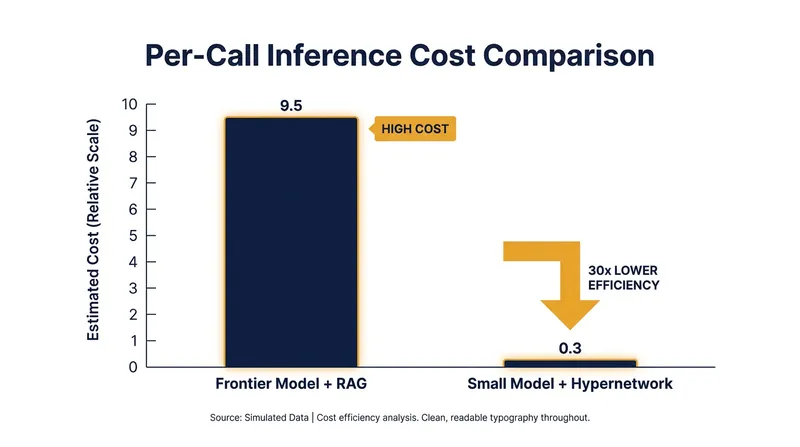 Generating small, task-specific models can reduce inference costs by up to 30x compared to prompting frontier models.