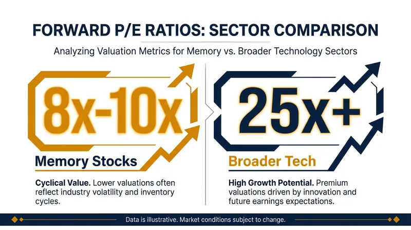Memory stocks are trading at a massive discount compared to the broader technology sector.