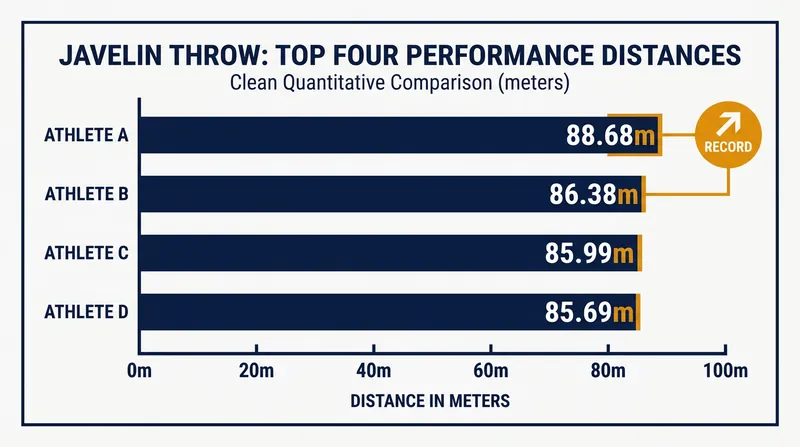 Final standings for the men's javelin at the 2026 Doha Diamond League.