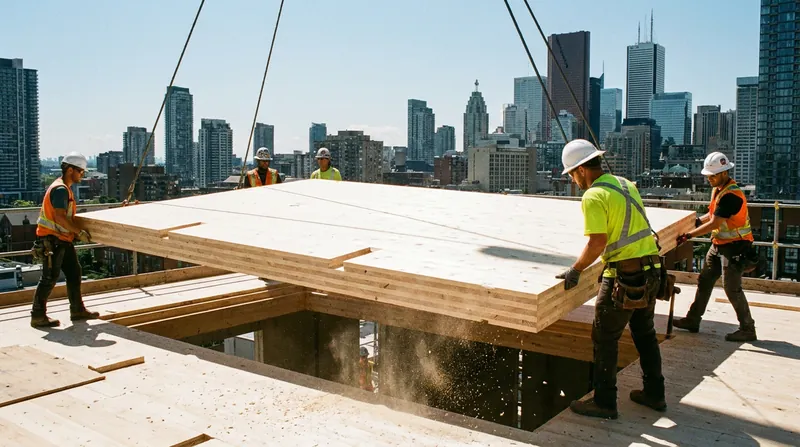Because CLT panels are prefabricated in factories, they can be assembled on-site in a fraction of the time required for pouring concrete.