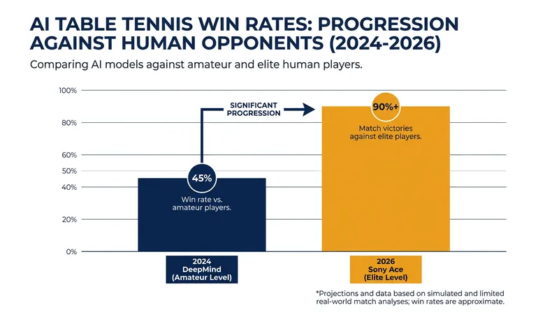 In just two years, physical AI progressed from beating beginners to challenging professional athletes.