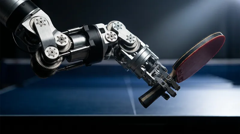 Ace's custom eight-jointed arm provides the necessary degrees of freedom to replicate complex human wrist movements.