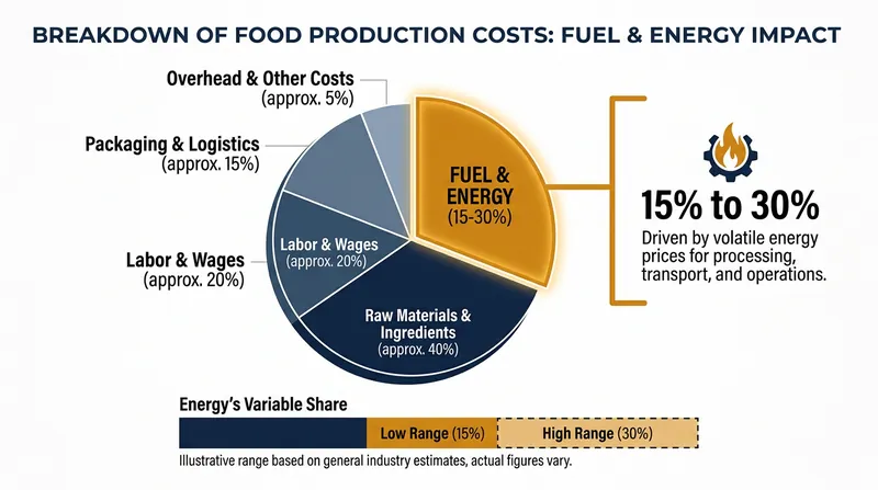 Energy and fuel costs make up a significant portion of the final price consumers pay at the supermarket.