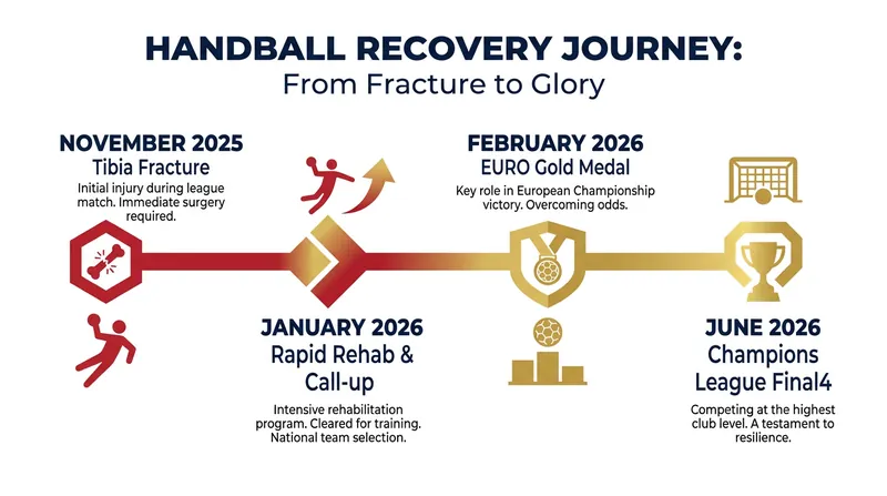 Arnoldsen's accelerated timeline from a severe leg break to European gold.