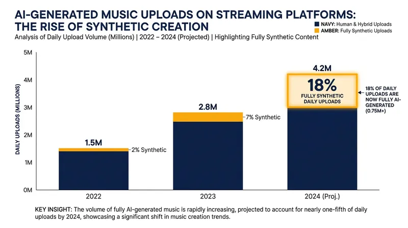 The influx of 'AI slop' has accelerated listener fatigue with automated recommendation engines.