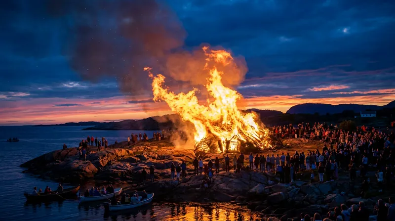 In Norway and Denmark, Midsummer is celebrated with massive coastal bonfires known as Sankthansaften.