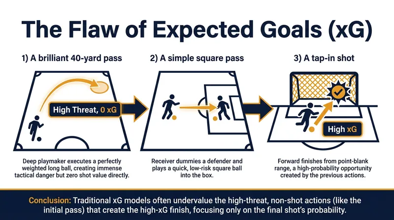 Traditional metrics often ignore the most difficult pass in an attacking sequence.