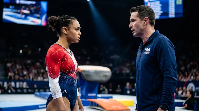 Hezly Rivera withdrew from the competition after aggravating a hamstring injury during her vault routine.