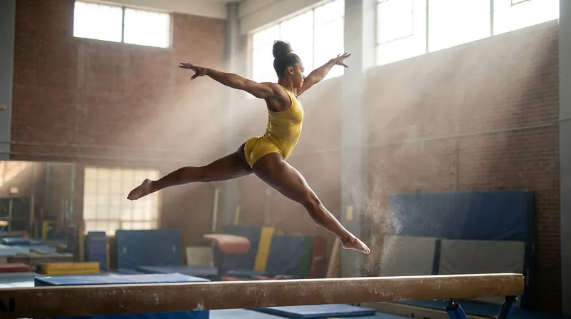 Shilese Jones is steadily returning to form on the balance beam following an ACL tear in 2024.