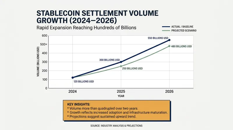 Real-world economic stablecoin payments have surged as major platforms integrate the technology.