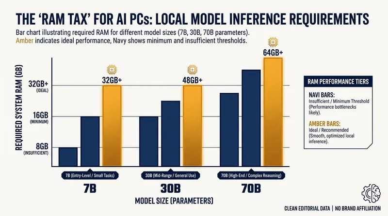 Running local AI models requires significant system memory, making 16GB the new baseline for modern PCs.