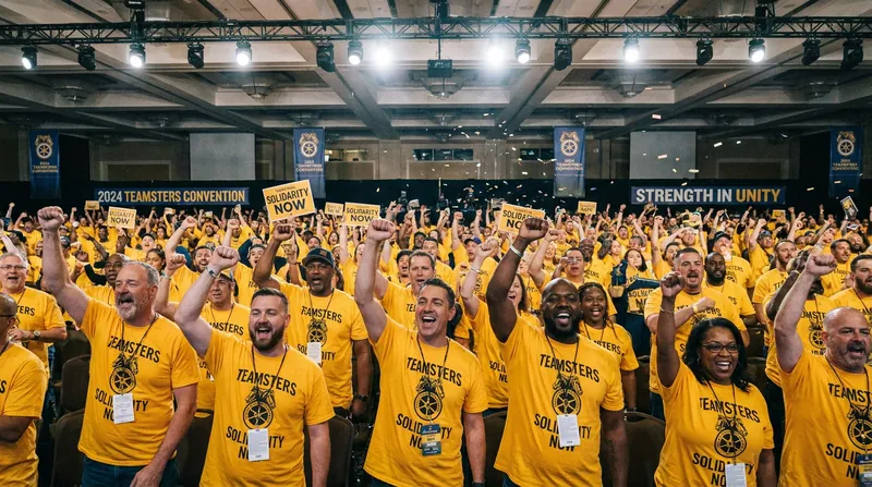 Teamsters members gather at the union's convention in Las Vegas.