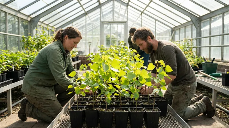 Because natural seed germination is rare, conservationists rely on specialized nurseries to propagate the trees from cuttings.