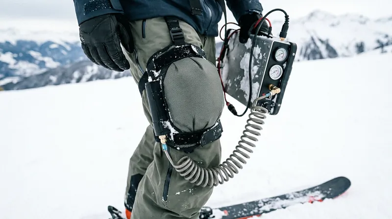 Powered systems use compressed air and AI software to anticipate a skier's movements.