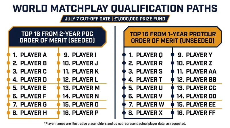 The 32-player field is split evenly between the two-year Order of Merit and the one-year ProTour rankings.