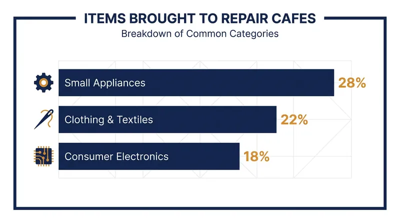 Small household appliances remain the most common items brought to community repair events.
