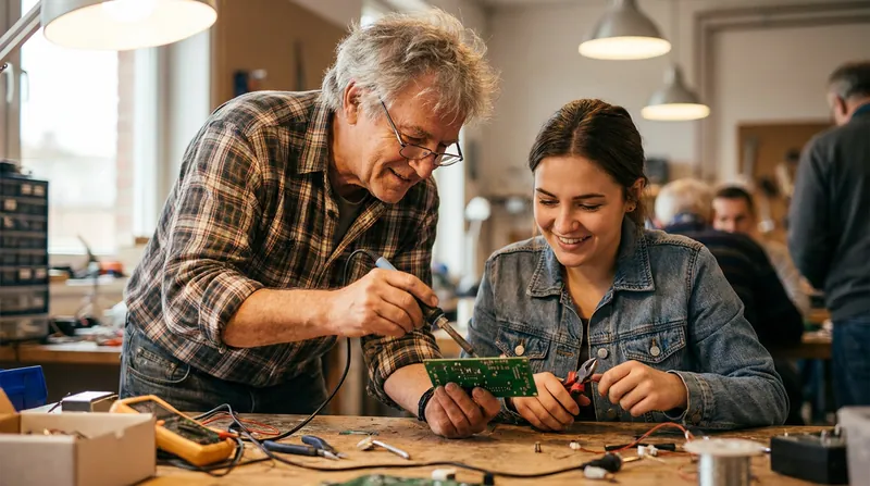 Repair cafes serve as intergenerational classrooms, passing mechanical literacy down to younger generations.