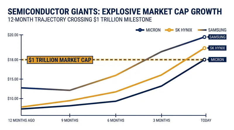 Memory manufacturers have seen their valuations skyrocket as AI data demands outpace global supply.