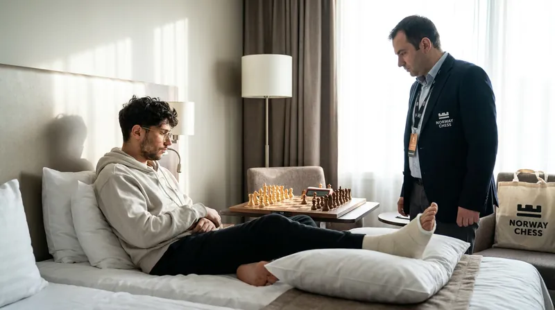 Before withdrawing from Bucharest, Firouzja attempted to play matches from his hotel bed.
