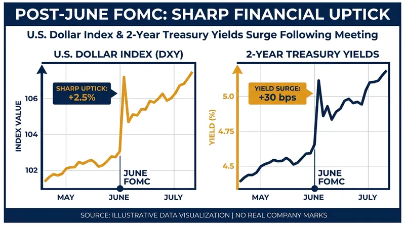 The U.S. dollar and Treasury yields surged as markets digested the central bank's hawkish pivot.