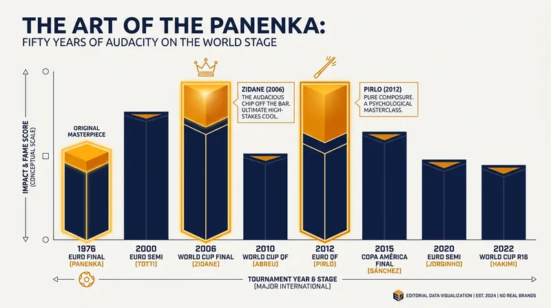 A legacy of nerve: High-profile Panenkas in major international tournaments.