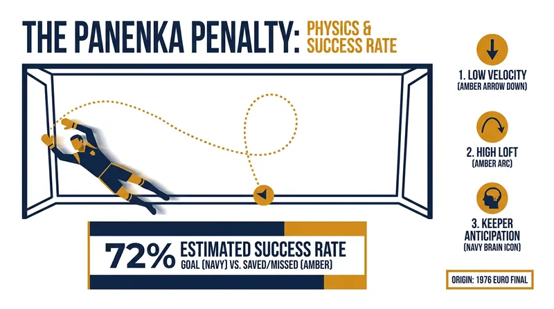 The anatomy of a Panenka: Relying entirely on deception to exploit the goalkeeper's early dive.