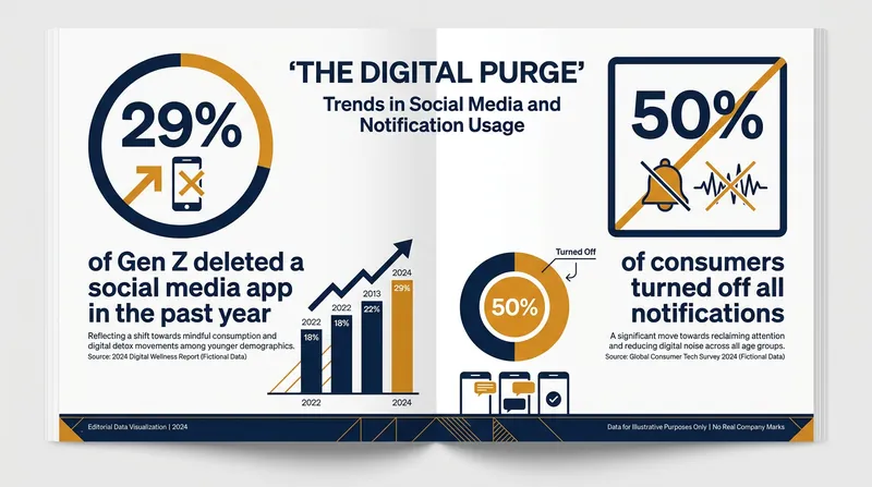 Recent survey data highlights a widespread retreat from continuous digital engagement.
