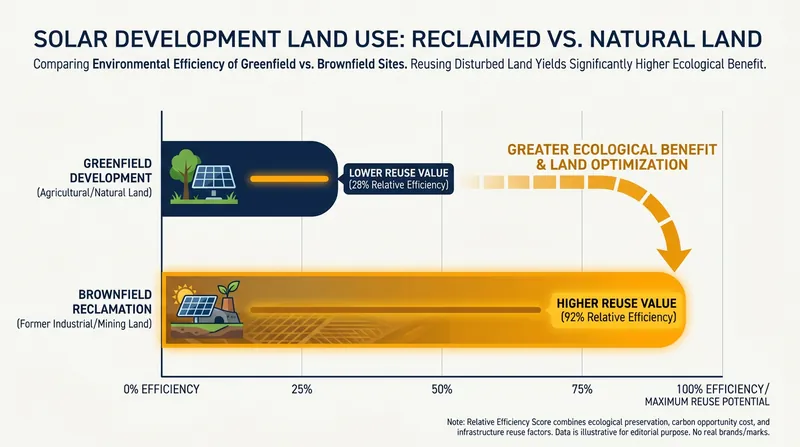 Building solar arrays on certified brownfields prevents the loss of pristine agricultural land.