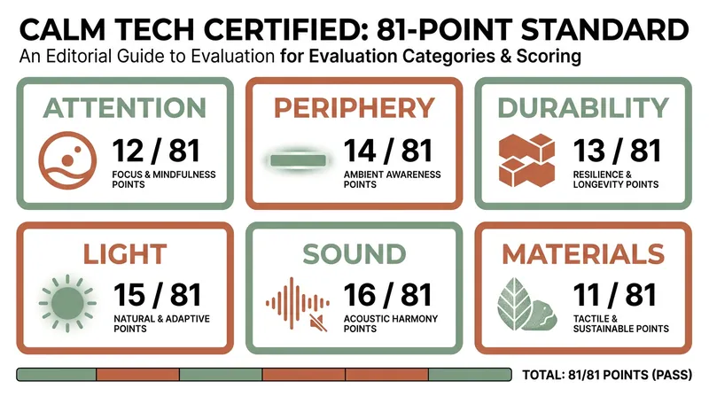 The Calm Tech Institute evaluates hardware across six categories to ensure it respects human attention.