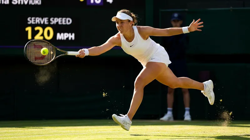 Serena Williams fired a 120mph service winner during her competitive return at the Queen's Club.