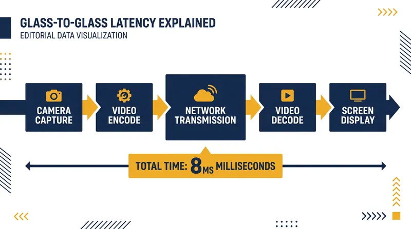 Kyber achieves 8 milliseconds of glass-to-glass latency, significantly faster than the blink of a human eye.