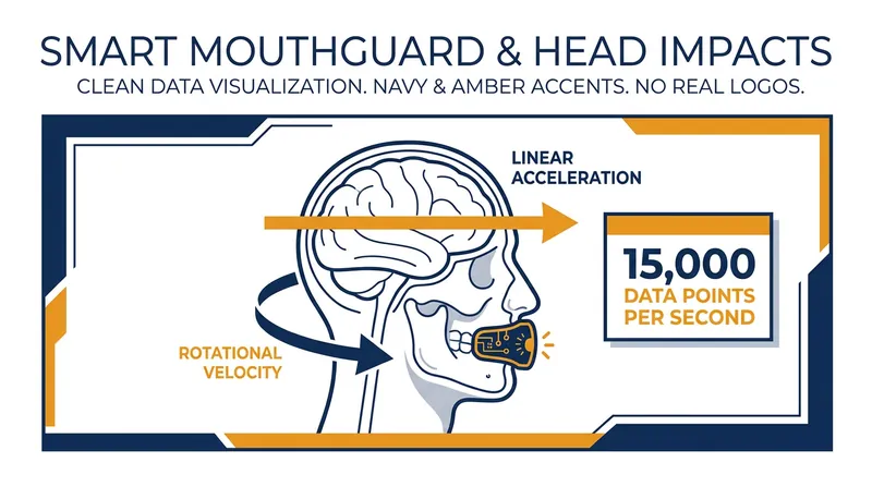 Sensors measure both the linear snap and rotational twist of the skull during an impact.