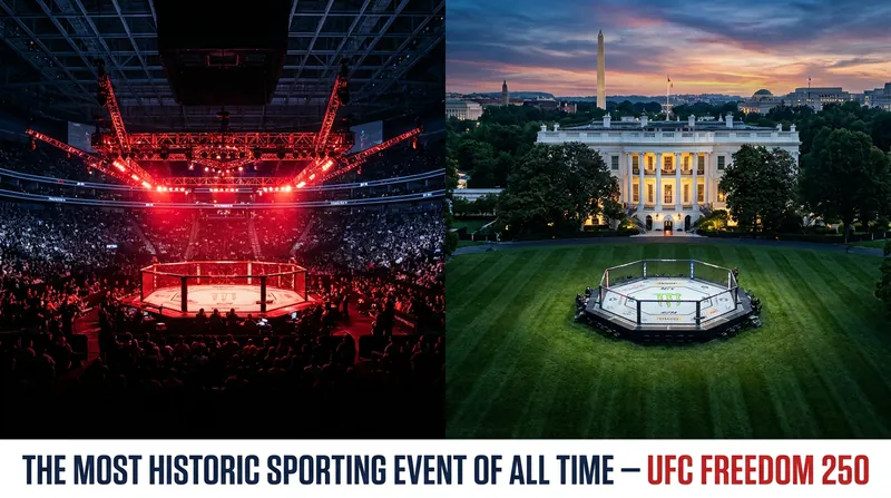 UFC Freedom 250 featured a custom-built outdoor arena on the South Lawn of the White House.